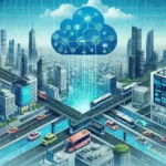 "Ilustrasi penggunaan big data dalam manajemen transportasi umum di Kota Surabaya, menunjukkan analisis data dan teknologi untuk meningkatkan efisiensi transportasi."